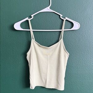 Women's Light Green Ribbed Tank Top